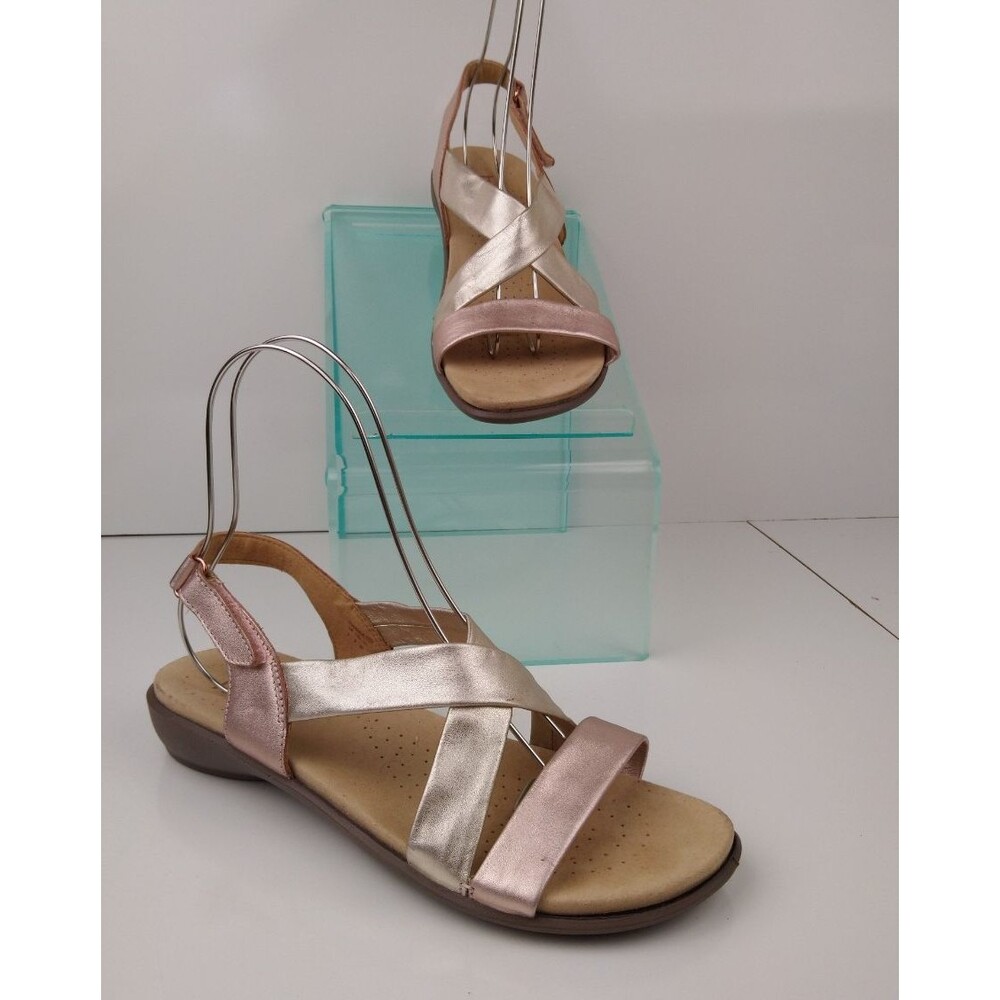 Hotter Shimmer Comfort Sandals Gold / Rose Gold Women's Size 9 US 7UK